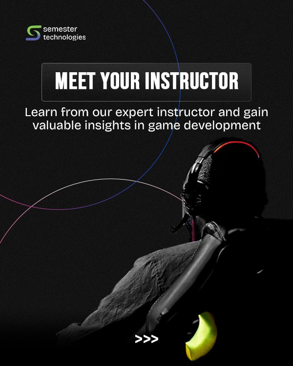 semestertech's tweet image. In this course, you&apos;ll get expert guidance, hands-on experience, and transform your skills in game development. Believe you can and you&apos;re halfway there! 
💪 Meet our instructor and let&apos;s get started! 🚀
#GameDev #SkillUp #semestertech
