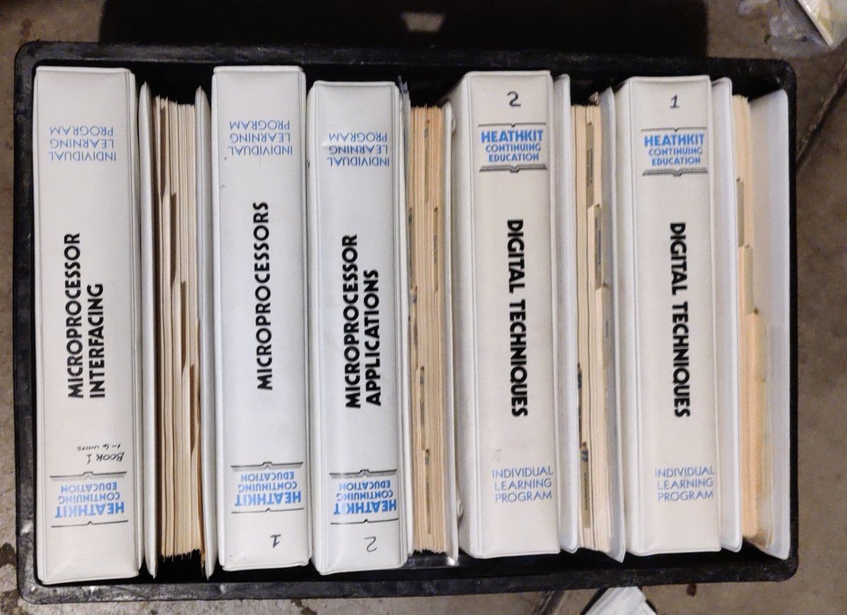 0utSider89's tweet photo. @UsagiElectric I have a Heathkit Microcomputer Learning System that needs a new home. It also includes a milk crate of accompanying books. https://t.co/VrCTPPoYKg