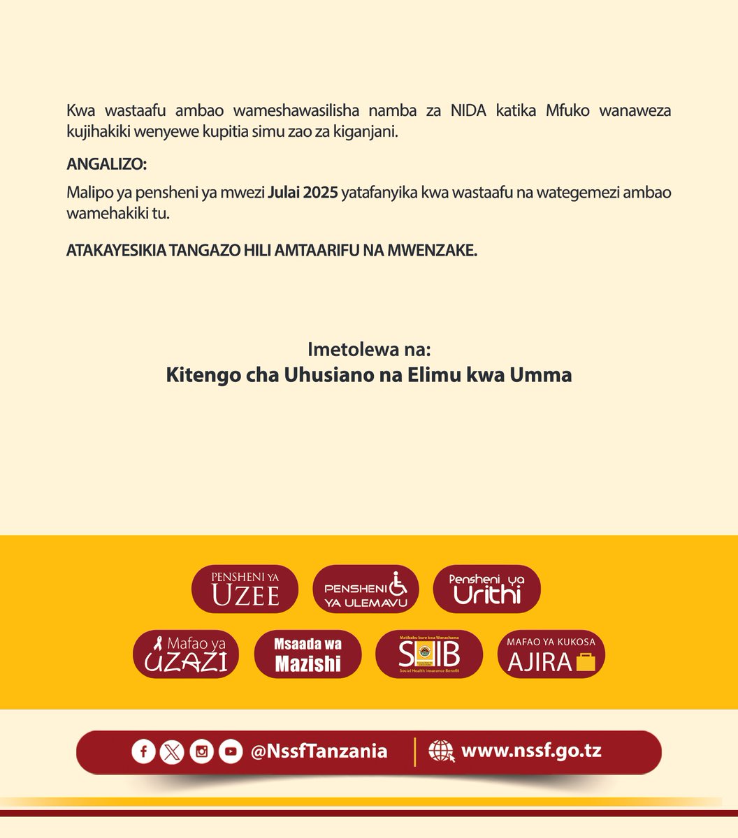 NSSF Tanzania tweet media