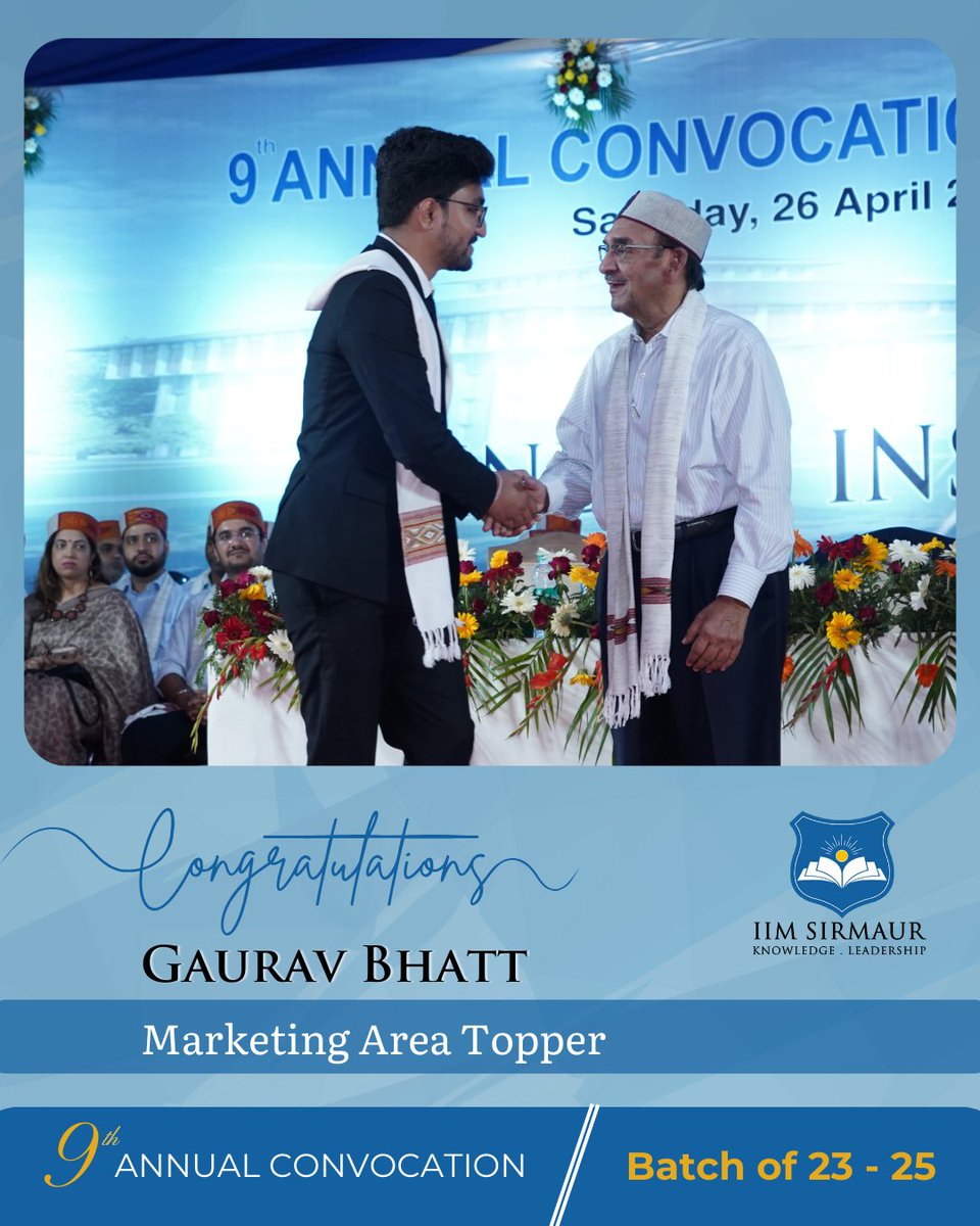 IIM Sirmaur (@iim_sirmaur) on Twitter photo The #achievements of the MBA & MBA Tourism Management Class of 2025 at the 9th Annual #Convocation are proudly celebrated <a href="/IIM_Sirmaur/">IIM Sirmaur</a>. #Congratulations to the awardees for their exceptional performance. The #achievements of the MBA & MBA Tourism Management Class of 2025 at the 9th Annual #Convocation are proudly celebrated <a href="/IIM_Sirmaur/">IIM Sirmaur</a>. #Congratulations to the awardees for their exceptional performance.