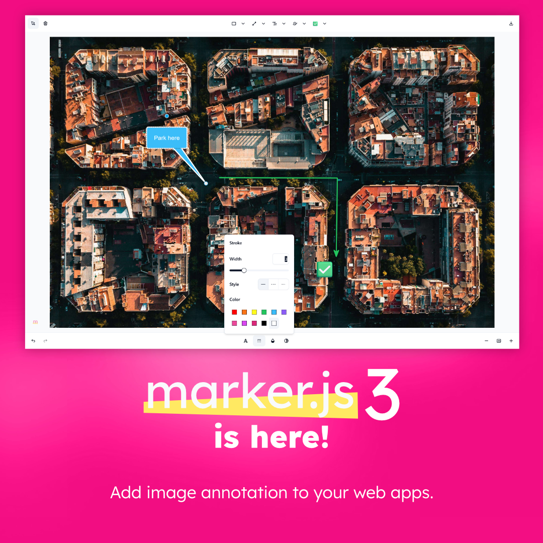 ailon's tweet image. Last day to get the 50% introductory discount on marker.js 3.