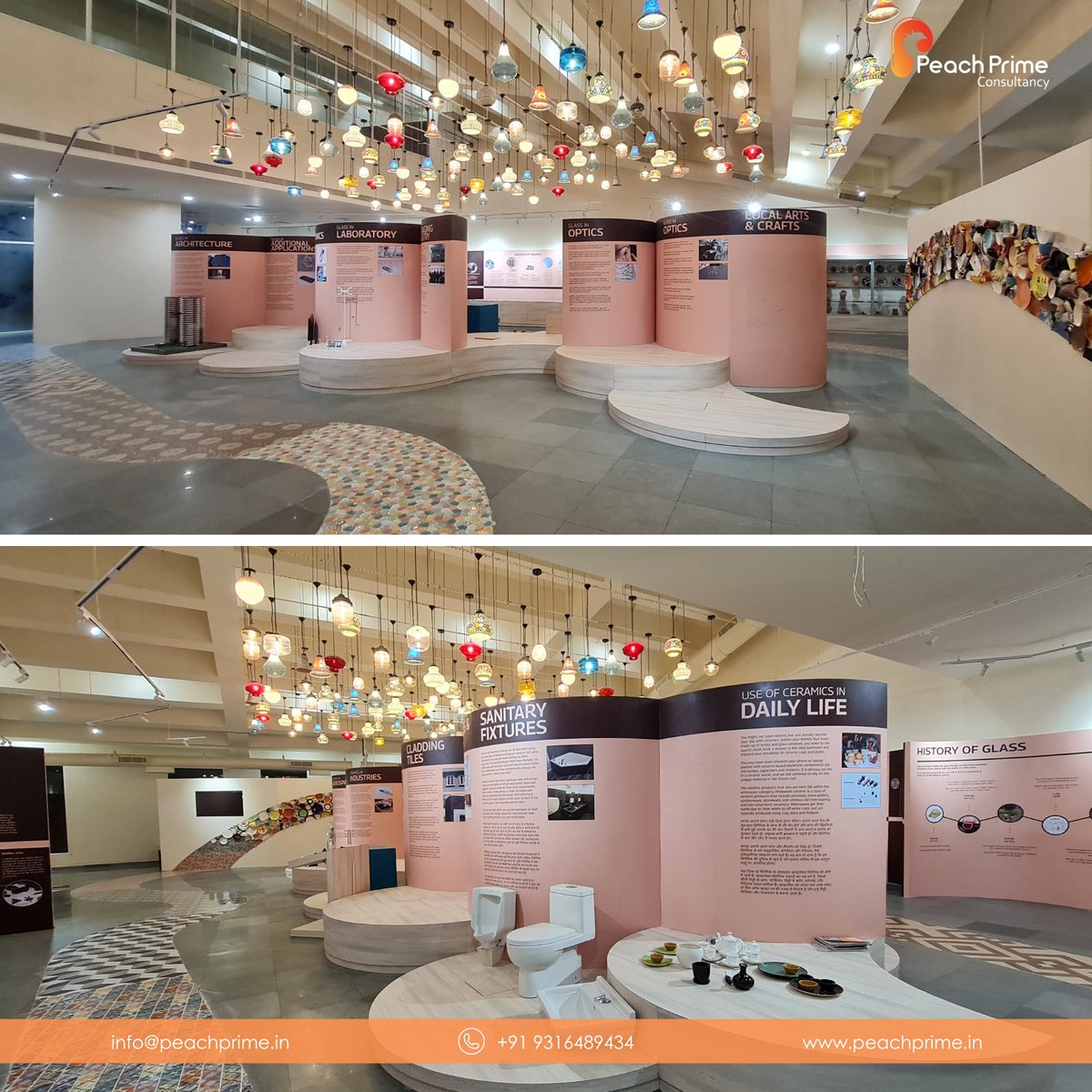 PrimePeachC's tweet image. Discover the Magic of Glass &amp;amp; Ceramics at RSC, Rajkot!
Peach Prime Consultancy, in collaboration with CCEL, proudly presents the Glass &amp;amp; Ceramics Gallery at the Regional Science Centre, Rajkot. 🌟

#PeachPrime #ScienceExhibit #GlassAndCeramics #RSCRajkot #InnovationInDesign