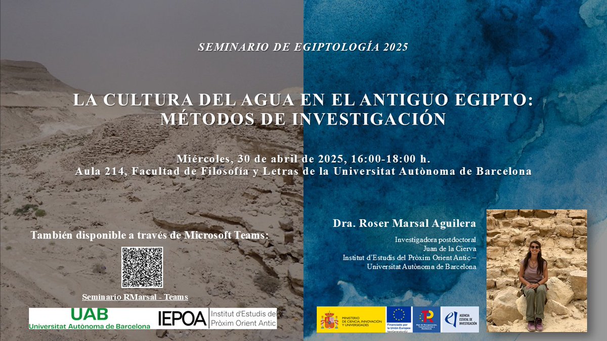 📣Today at 4 pm at the Faculty of Philosophy and Letters of the Universitat Autònoma de Barcelona and via Teams: