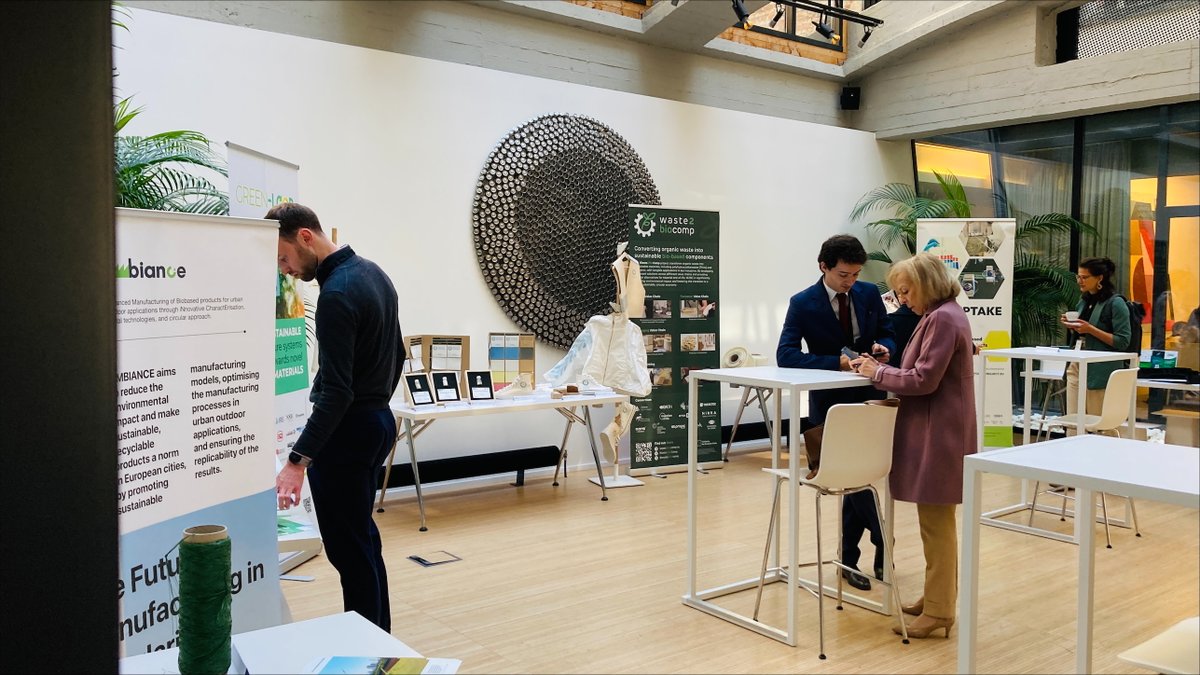 ✨ A few glimpses of the projects' samples showcased at the BIOMATTERS cluster corner, during the final event of <a href="/waste2biocomp/">Waste2biocomp</a> and the #BIOMATTERS cluster!

♻️ The projects are presenting the samples of the main demonstrators that will be produced throughout the lifetime of each