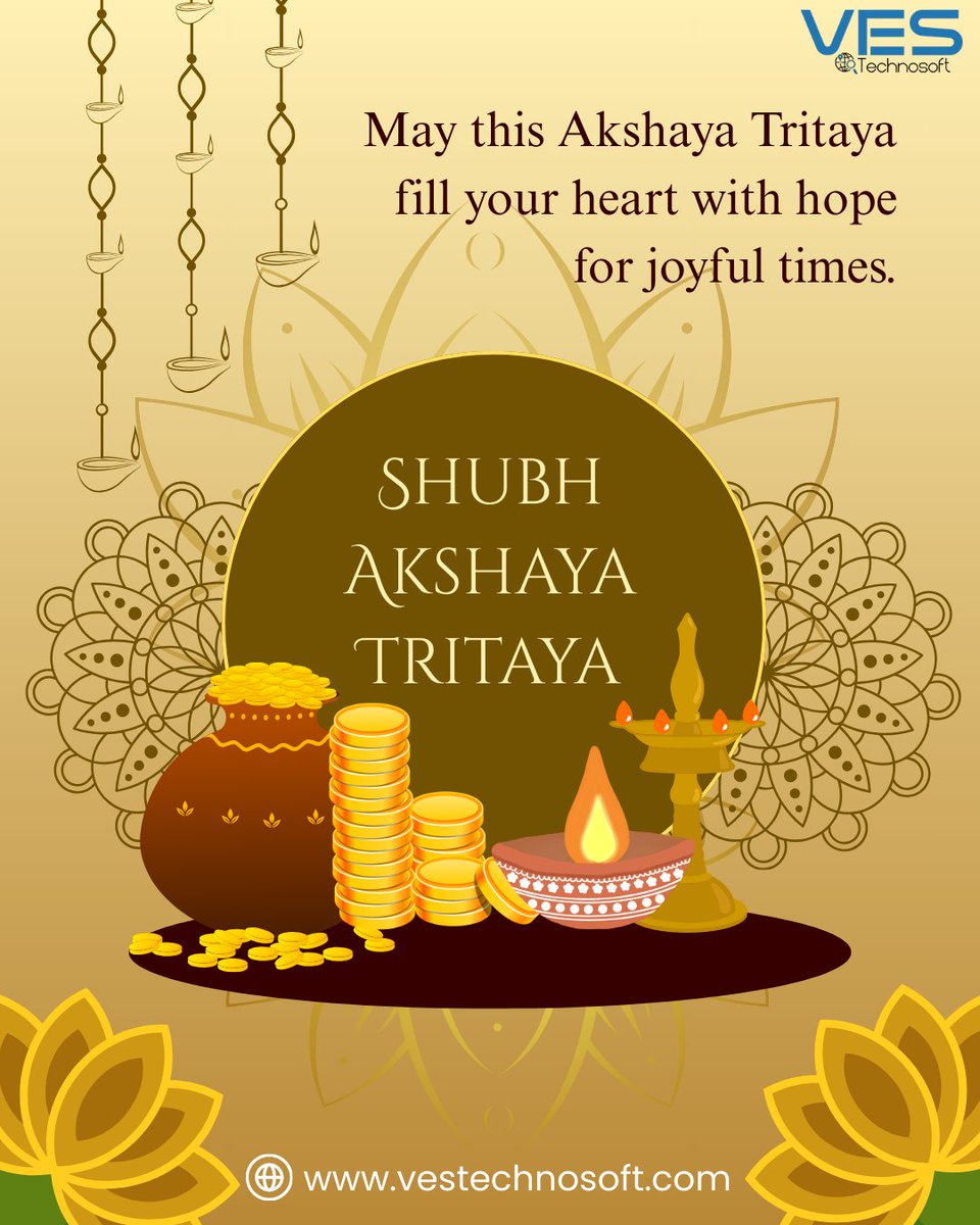 VES_Technosoft's tweet image. ✨ Shubh Akshaya Tritiya! ✨
May your heart be filled with hope and your life with unending prosperity. 🌼💰
Wishing you a joyful and blessed day!
— Team VES Technosoft
🔗 vestechnosoft.com
#AkshayaTritiya #ShubhAkshayaTritiya #VEStechnosoft #FestivalOfAbundance