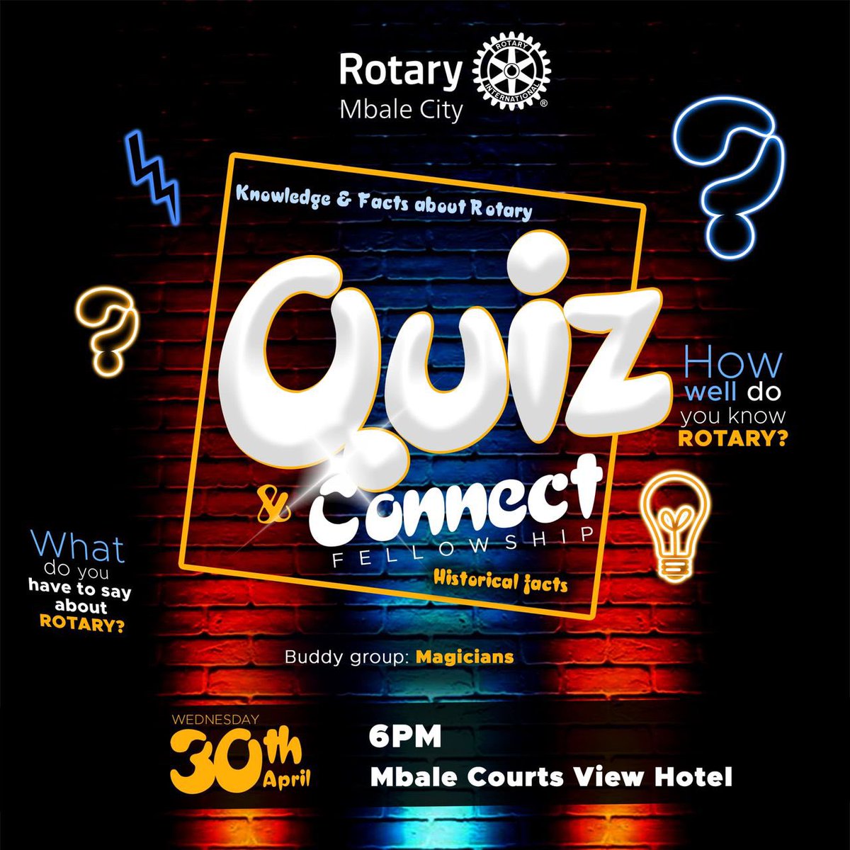 Our quiz &amp; Connect fellowship is on today, get ready for a show down filled with with laughter, learning and splash of healthy competition. Join us !!! . #MbaleCity #RotaryWorks #RotaryFellowship