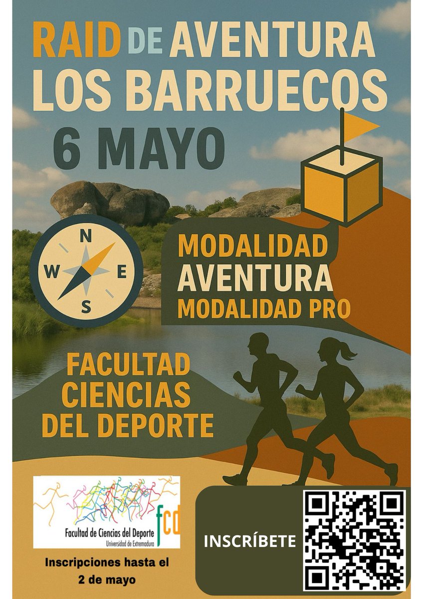 El próximo 6 de mayo tienes una cita con la naturaleza en una nueva edición del Raid de Aventura
💥 Podrás elegir entre dos niveles:
🧭 Modalidad Aventura
🔥 Modalidad Pro
📅 Inscripciones abiertas hasta el 2 de mayo
docs.google.com/forms/d/e/1FAI…