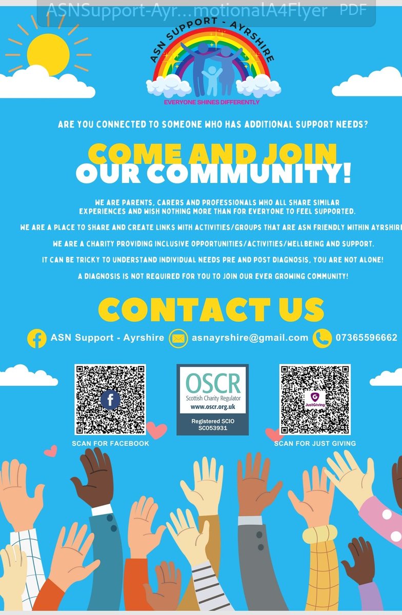 Support for parents/carers in Ayrshire.