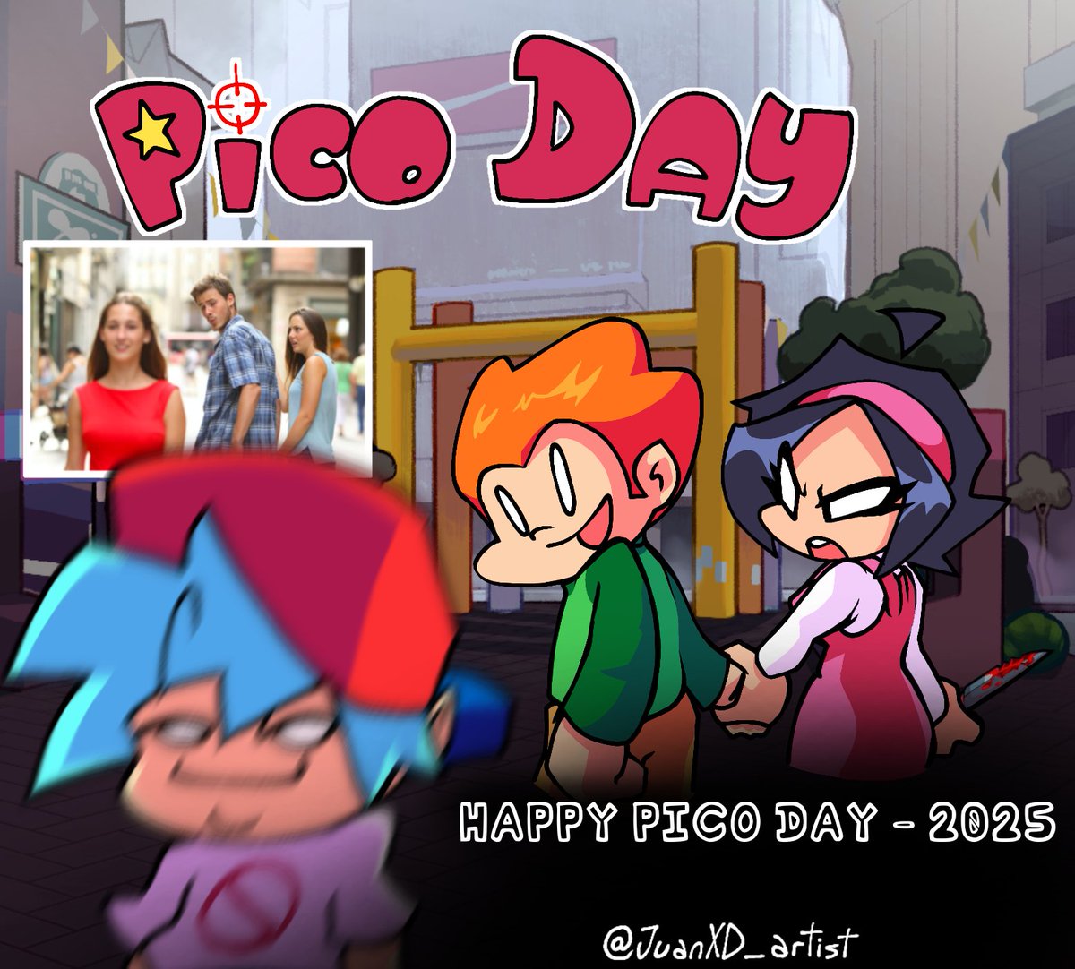 JuanXD_artist's tweet image. Hoy va a ser un dia del pico 🗣🔥
#picoday2025 #picoday #fnf #fridaynightfunkin #newgrounds #picoschool