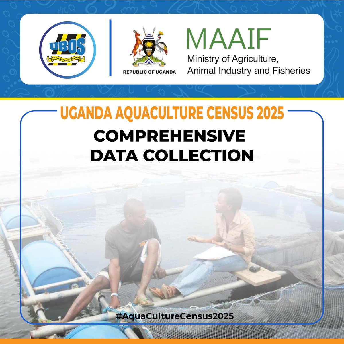 katwiireMolly's tweet image. Mark that @StatisticsUg will collect comprehensive and accurate data on the aquaculture sector across Uganda. @AlbertByamugis1 @UBOS_ED @AmosLugoloobi
@GCICUganda @nilepostnews @ubctvuganda @DailyMonitor #AquaCultureCensus2025
#UBOS #DataForDevelopment
