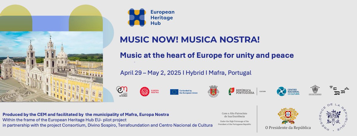 EUYO - European Union Youth Orchestra (@euyotweets) on Twitter photo 🎶 EUYO CEO <a href="/marshallmarcus/">Marshall Marcus</a> speaking at <a href="/CemCentre/">Centre Européen de Musique</a> <a href="/europanostra/">Europa Nostra</a> <a href="/EurHeritageHub/">European Heritage Hub</a> 's 𝗠𝘂𝘀𝗶𝗰 𝗡𝗼𝘄! 𝗠𝘂𝘀𝗶𝗰𝗮 𝗡𝗼𝘀𝘁𝗿𝗮!
📅 30 April |📍 Mafra & online
Under the High Patronage of Marcelo Rebelo de Sousa <a href="/imprensagov/">Marcelo Rebelo de Sousa</a> and <a href="/EmmanuelMacron/">Emmanuel Macron</a> ; headline discussions of 🎶 EUYO CEO <a href="/marshallmarcus/">Marshall Marcus</a> speaking at <a href="/CemCentre/">Centre Européen de Musique</a> <a href="/europanostra/">Europa Nostra</a> <a href="/EurHeritageHub/">European Heritage Hub</a> 's 𝗠𝘂𝘀𝗶𝗰 𝗡𝗼𝘄! 𝗠𝘂𝘀𝗶𝗰𝗮 𝗡𝗼𝘀𝘁𝗿𝗮!
📅 30 April |📍 Mafra & online
Under the High Patronage of Marcelo Rebelo de Sousa <a href="/imprensagov/">Marcelo Rebelo de Sousa</a> and <a href="/EmmanuelMacron/">Emmanuel Macron</a> ; headline discussions of