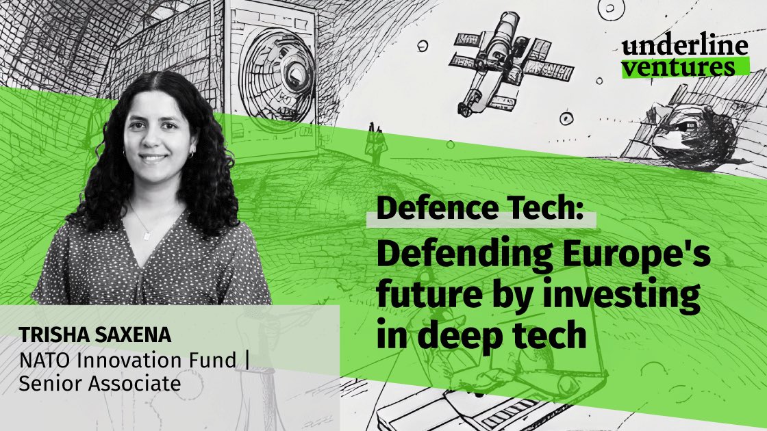 UnderlineVC's tweet image. How can Europe secure #dualtech dominance and deliver commercial success while strengthening defense and resilience? Find out in this #interview with Trisha Saxena from 🪖NIF (#NATO Innovation Fund): underline.vc/defending-euro… #deeptech #NIF #underline #defense #DefenceTech
