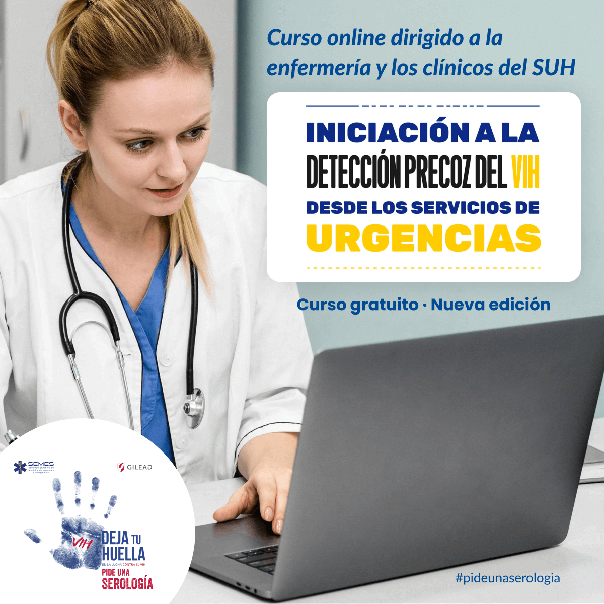 🎓 Curso online gratuito para enfermería y clínicos de los SUH: “Diagnóstico precoz del VIH en Urgencias” disponible en dejatuhuella.semes.org. ¡Ya más de 1200 personas lo han realizado! Faltas tú. 💻 #Apúntate #Formación #VIH