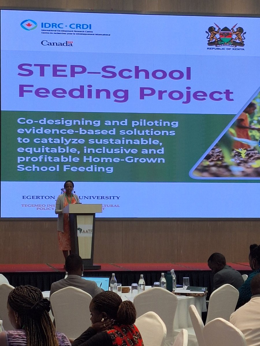 Dr. Lilian Kirimi is making remarks at the  launch of the STEP-School Feeding Project. The project will be implemented by ATF, Tegemeo Institute and Tanager International in Isiolo, Embu, Makueni and Nairobi counties.
