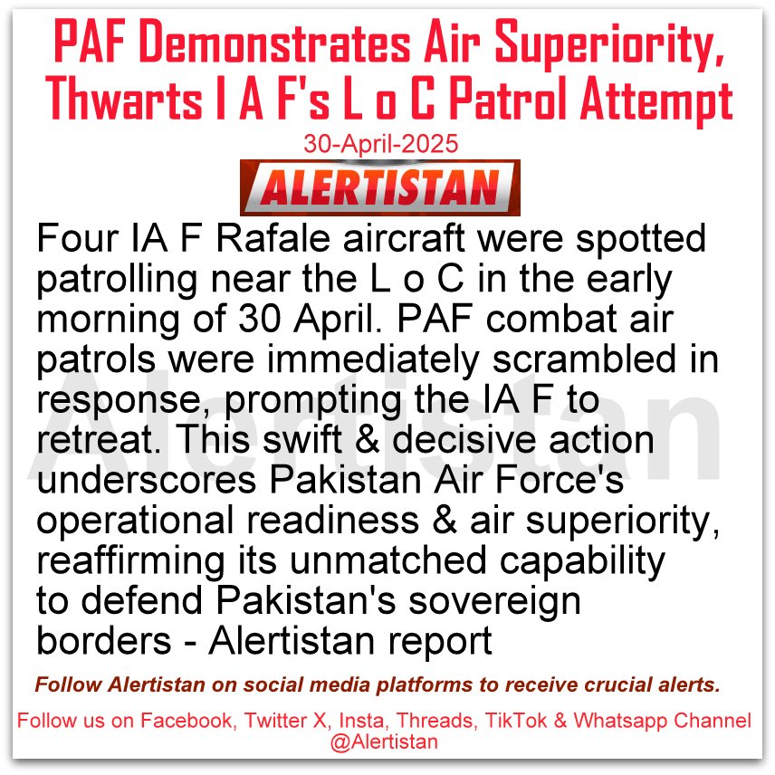 🚨 Alertistan Exclusive | PAF Demonstrates Air Superiority

#Alertistan | #Pakistan | #AlertistanExclusive