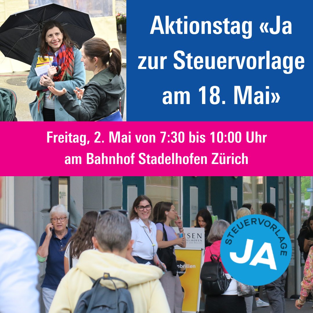 🌟 Friendly Reminder 🌟 Frauen für ein Ja zur Steuervorlage! 💪♀️

Unser Aktionstag steht vor der Tür! Kommt vorbei, bringt Freunde mit und lasst uns gemeinsam ein Zeichen setzen 💪✨

👉 Hier kannst du dich anmelden: bit.ly/4jHJtgz