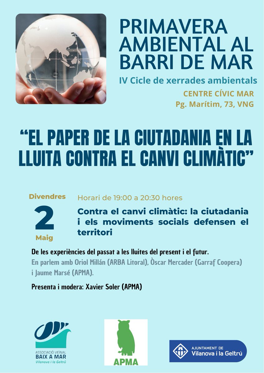 La lluita ecologista té un enorme significat en el tema del canvi climàtic. L’ecologisme ha estat sempre fonamentat en la ciència, ara encara més. La històrica defensa del territori per part de les entitats ecologistes té el suport del món científic. 
El clam és "O ara o mai".