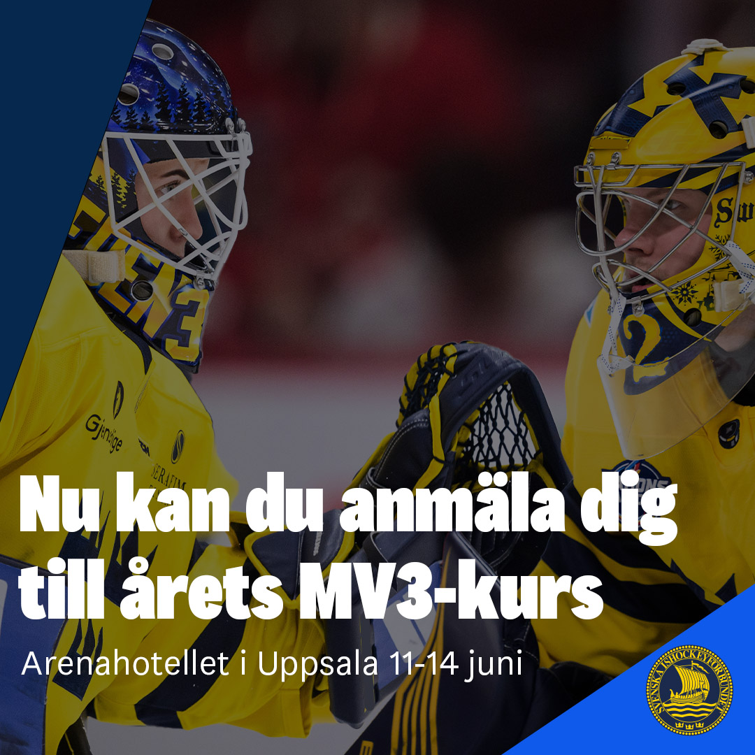 📣 Nu kan du anmäla dig till årets MV3 kurs (Målvaktstränarutbildning steg 3). Kursen anordnas av Svenska Ishockeyförbundet och ingår i utbildningsstegen för målvaktstränare. 🏒 🥅

Välkommen med din anmälan! 

👉🏼 swehockey.se/traenare/infor…