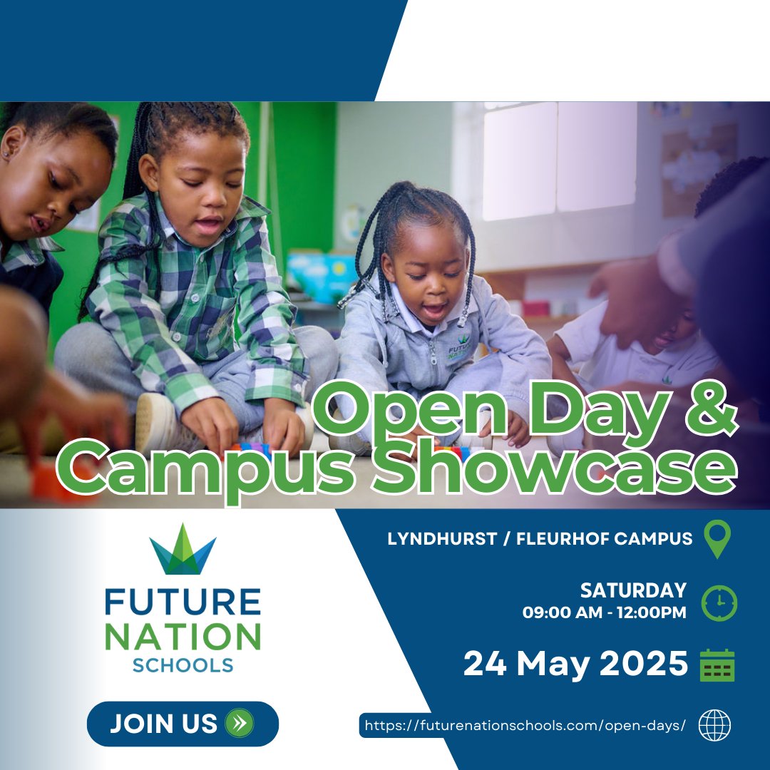 Choose a school that prepares your child for life — not just exams.

Join our Open Day &amp; Campus Showcase on 24 May 2025 and discover how we're redefining education for tomorrow’s leaders through African excellence, innovation and leadership. Register at ppw75sgxpqi.typeform.com/to/hwRZICqB