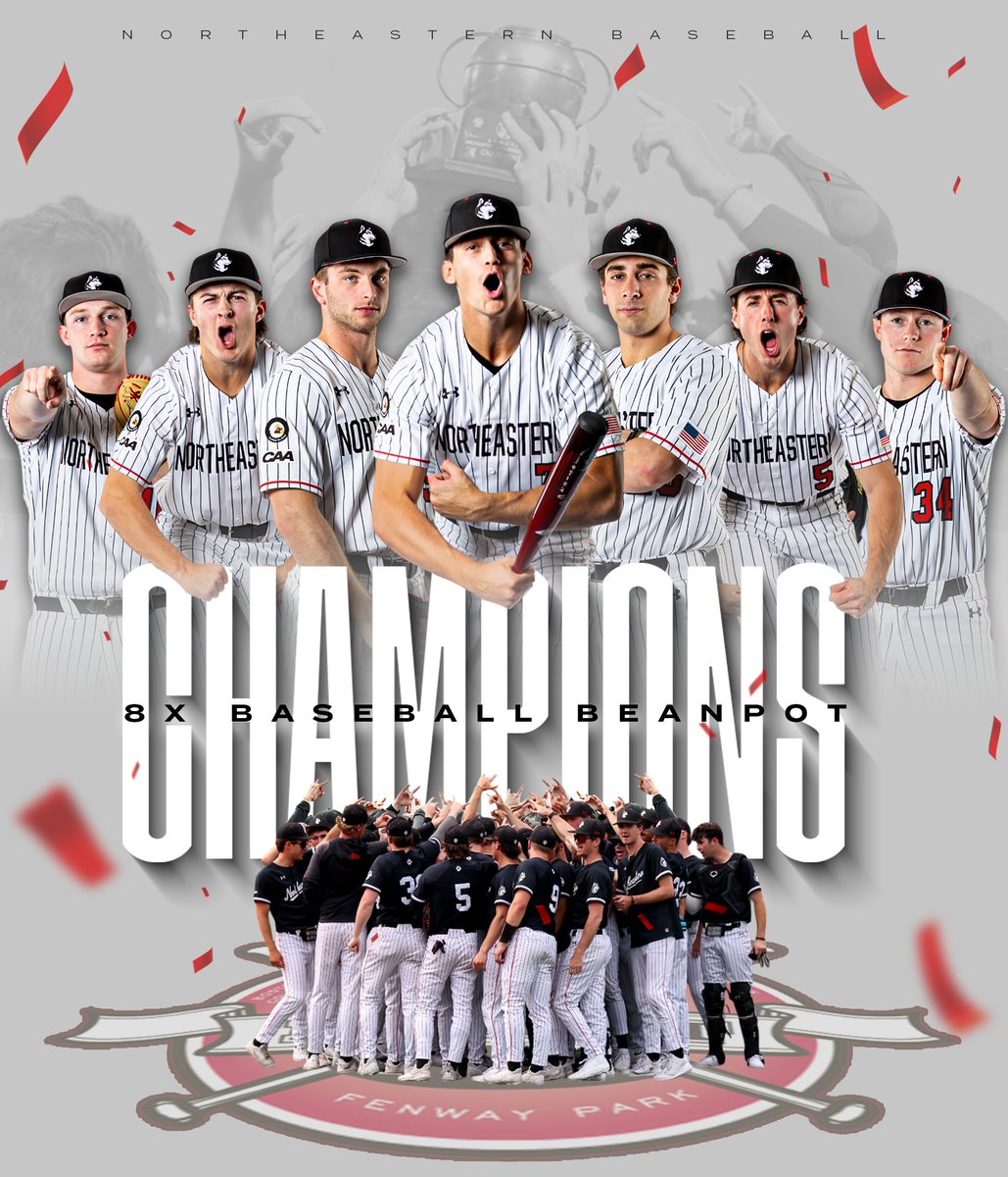 Northeastern Baseball (@gonubaseball) on Twitter photo THE DAWGS RUN BEANTOWN. 
FOR THE EIGHTH TIME YOUR NORTHEASTERN HUSKIES ARE BEANPOT CHAMPIONS. THE DAWGS RUN BEANTOWN. 
FOR THE EIGHTH TIME YOUR NORTHEASTERN HUSKIES ARE BEANPOT CHAMPIONS.