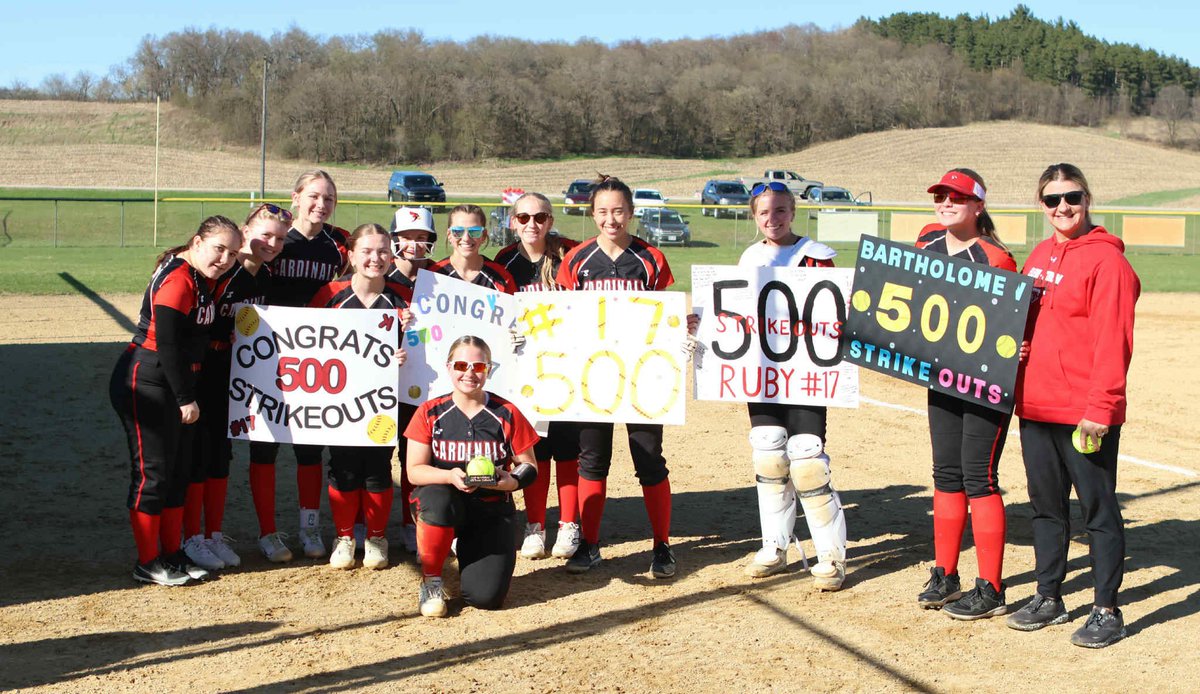 So beyond happy to have reached an amazing milestone tonight! 500 career strikeouts. Thank you everyone for your support to helping me achieve this goal!