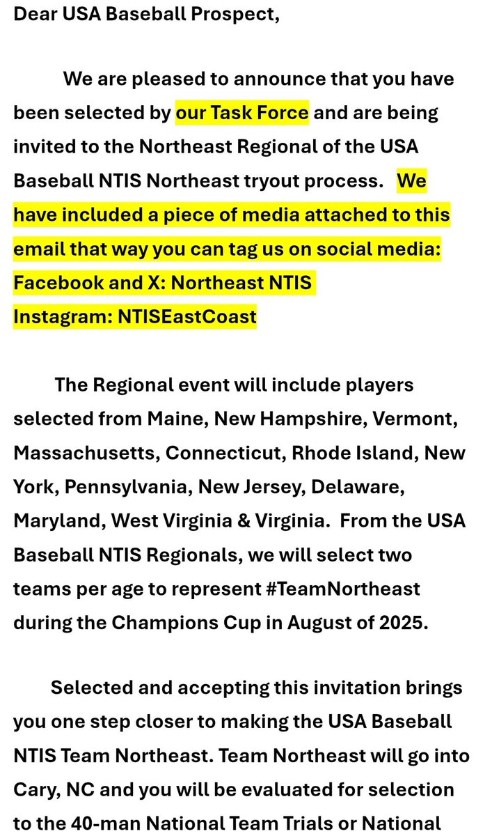 BrockDonovan5's tweet photo. Hank earned an invite to the Team USA Northeast ID Regional 2 day program this summer to be evaluated for consideration to the next step, represent his region at the National Training Complex in Cary, NC in August. Proud of him, continue to work hard and have fun. @NortheastNTIS https://t.co/1CJApjzgXy