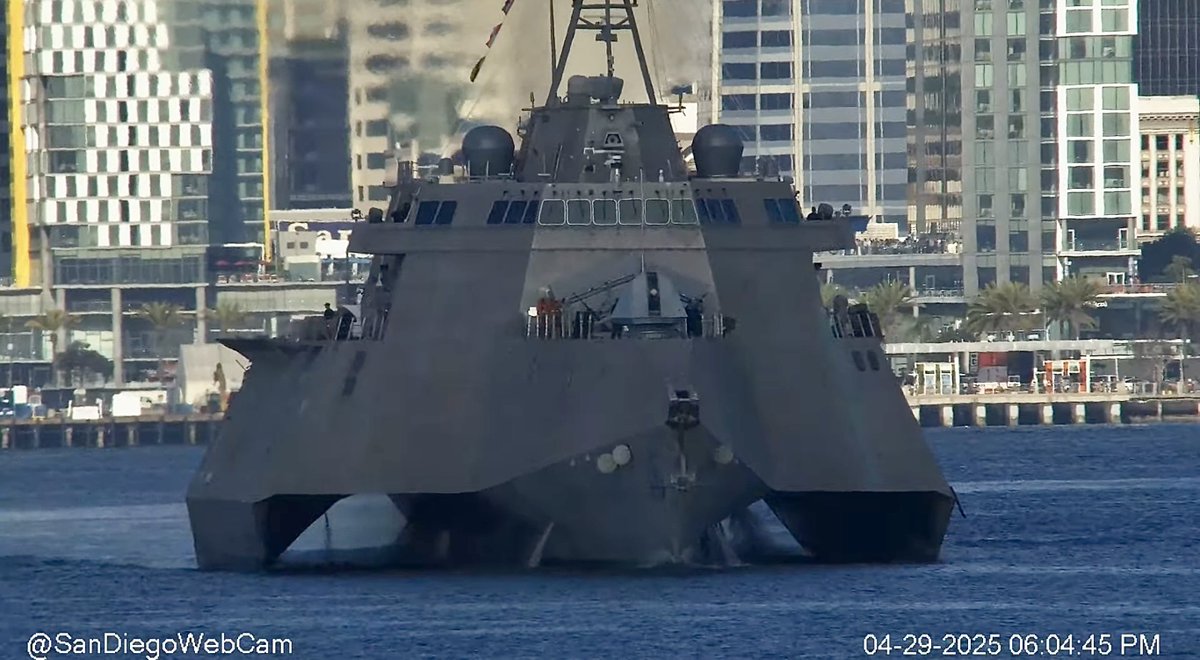 WarshipCam's tweet photo. USS Tulsa (LCS 16) Independence-variant littoral combat ship leaving San Diego - April 29, 2025 #usstulsa #lcs16ย
SRC: YT- SanDiegoWebCam https://t.co/Ja4fPproop