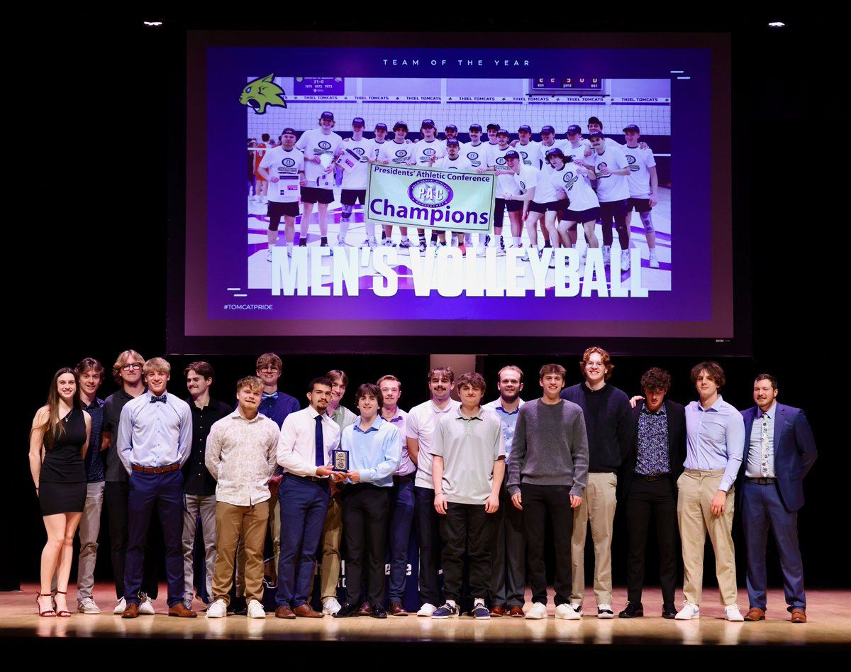🏆𝙏𝙝𝙚 𝙏𝙤𝙢𝙢𝙮 𝙜𝙤𝙚𝙨 𝙩𝙤...

Thiel hosted its fourth annual Tommys Awards Show this evening in Passavant!

Read about the night and all the winners below!⬇️

🔗thielathletics.com/news/2025/4/29…

#TomcatPride | <a href="/PAC_Athletics/">Presidents’ Athletic Conference</a>