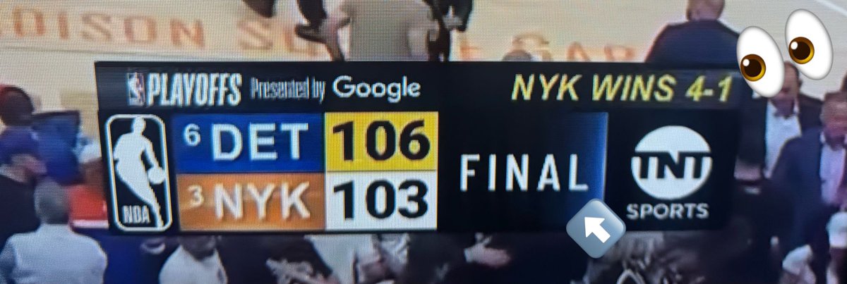 AamerHaleem's tweet photo. @NBAonTNT @DetroitPistons Did they? 
Typo or Freudian slip? 😄
 
#NYKgraphicsdept
#typeitintoexistence 
#NBAPlayoffs https://t.co/Af7aYBrKrX