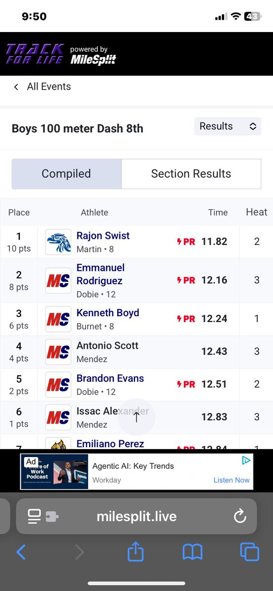 RayFor6ix's tweet image. I hit my pr yesterday at my track meet