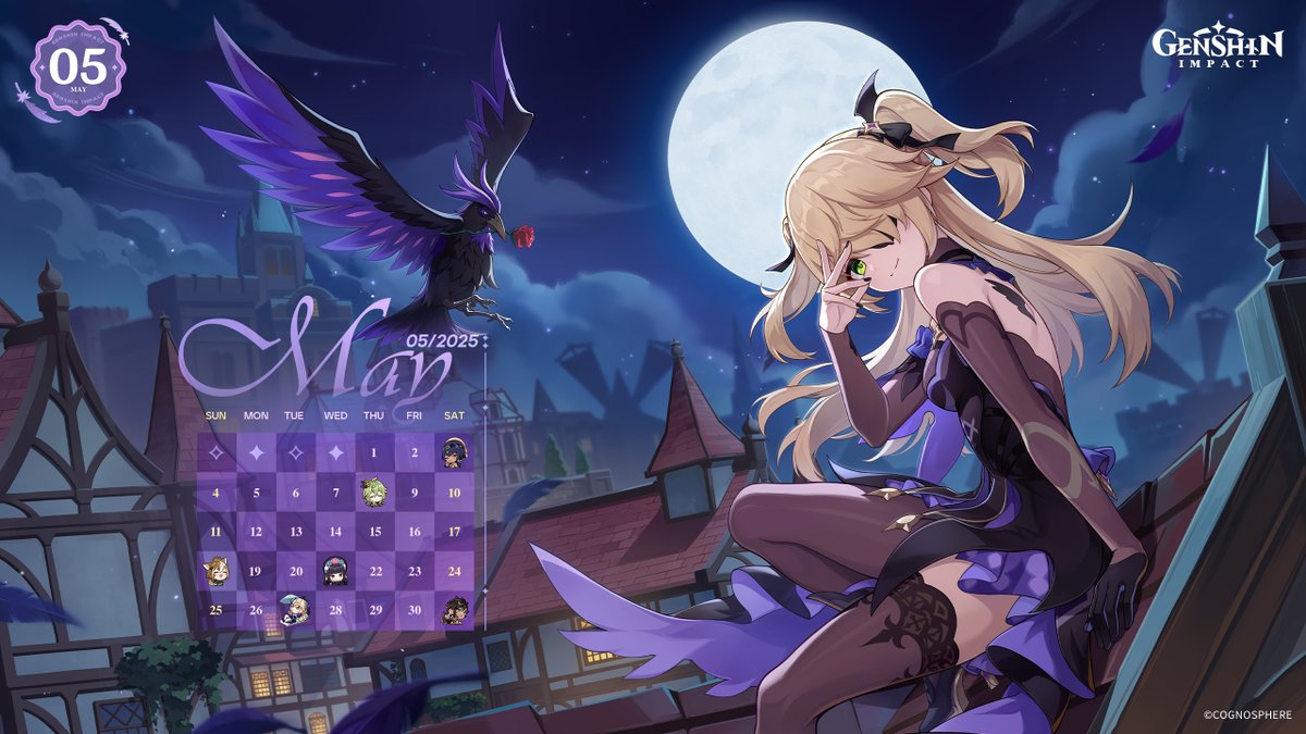 GenshinImpact's tweet image. Hello, Travelers! Here's the May PC and mobile calendar wallpapers for you~ Feel free to save and use them as you like~

Share this post with the hashtag #GenshinImpactCalendar and tell us what you plan to do in May for a chance to win Primogems!

#GenshinImpact