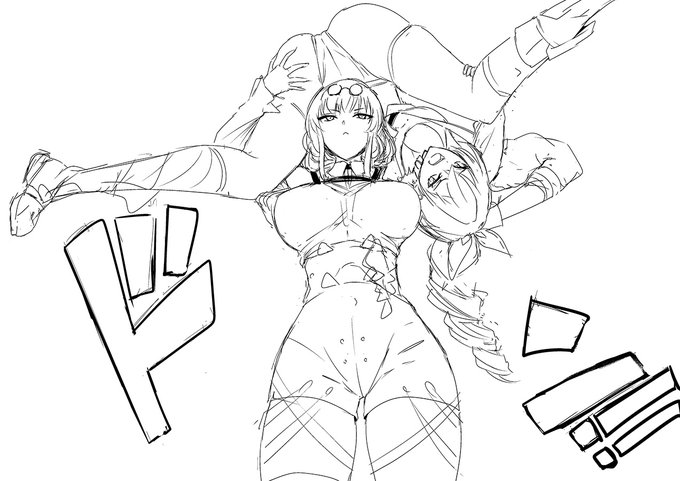 崩壊スターレイルより カフカvs銀狼 ラフ 