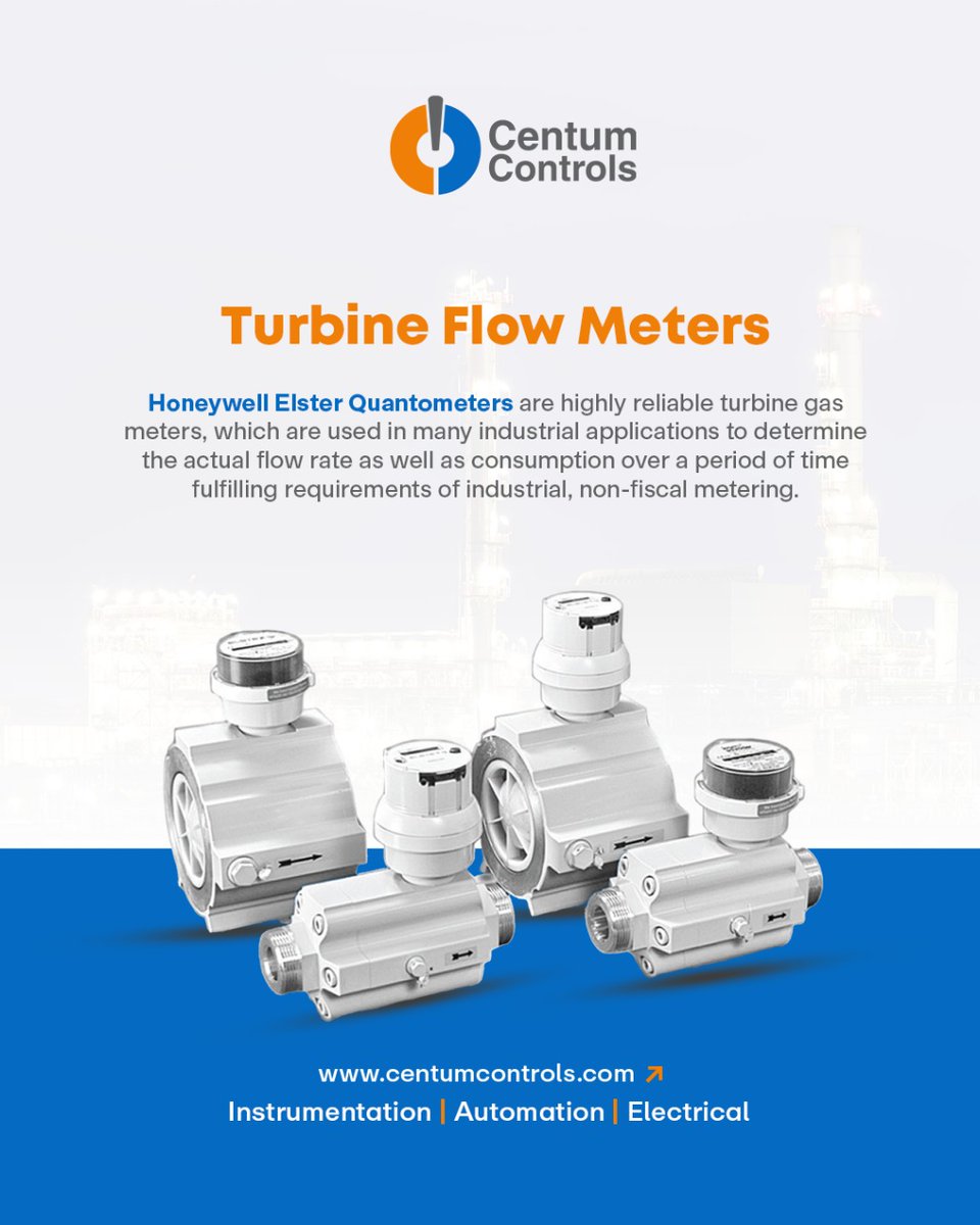 centumcontrols's tweet image. Reliable gas flow &amp;amp; consumption metering! #Honeywell Elster Quantometers are robust turbine gas meters for industrial, non-fiscal apps.

#TurbineFlowMeter #GasMetering #Instrumentation #FlowMeasurement #IndustrialAutomation #ElsterQuantometer #EnergyManagement #Reliable