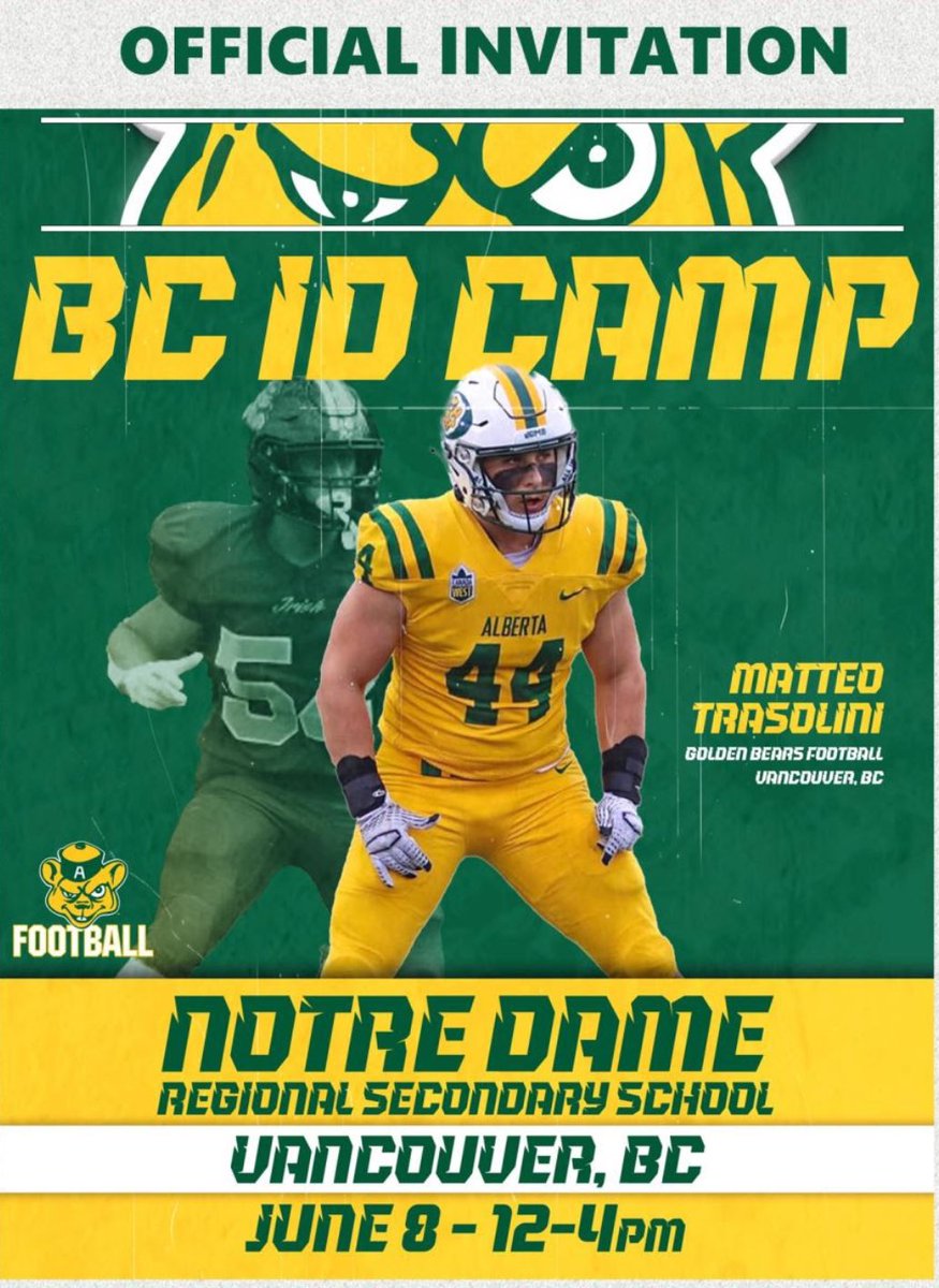 Dax Williams (@dax_williams68) on Twitter photo Thanks <a href="/UABearsFootball/">University of Alberta Football</a> for the invite to your BC Id Camp. Can’t wait to get out and compete! <a href="/CoachBone/">Stevenson Bone</a> <a href="/saintjordan21/">Jordan Liberman</a> <a href="/ajgass77/">A. J. Gass</a> Thanks <a href="/UABearsFootball/">University of Alberta Football</a> for the invite to your BC Id Camp. Can’t wait to get out and compete! <a href="/CoachBone/">Stevenson Bone</a> <a href="/saintjordan21/">Jordan Liberman</a> <a href="/ajgass77/">A. J. Gass</a>