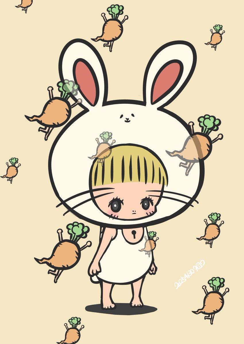 「4/30うーさうさ#毎日よその子 」|タロウ@一日一絵のイラスト