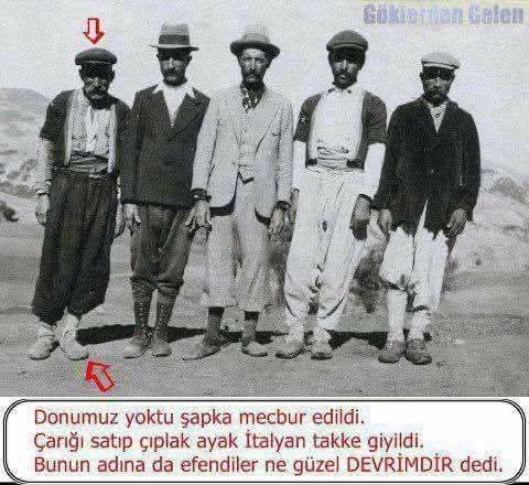 Bir gece Şapka giymeye direnen Erzurumda bir köye baskın yapan Türk askeri ,120 kişiyi şapka giymedigi için kurşuna dizmişti.
1 oğlu ve eşide kurşuna dizilen Sultan ana şöyle yalvarıyordu

- Evladım! ben sizler,Çanakkale de savaşırken mermi taşımaktan omuzlarım çürüdü , bugün