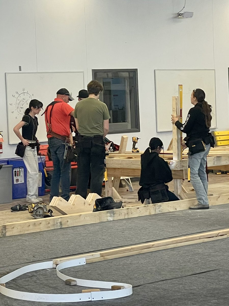 Amazing work by the SHSM construction students at Lucas working alongside and learning from Fanshawe instructors to build the STEAM RC Showdown track for the competition this Thursday.