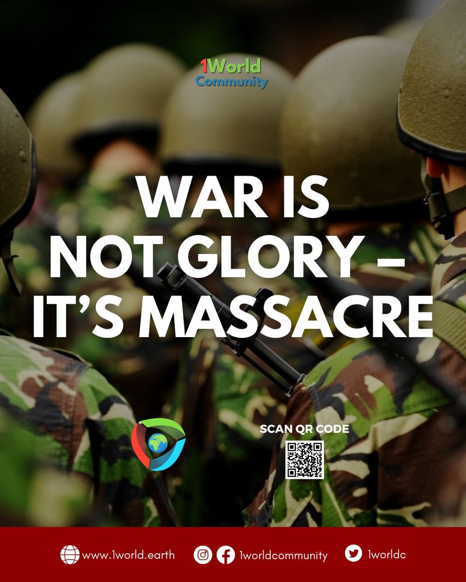 Children make up more than 40% of those affected by war. Beyond the battlefield, war causes famine, displacement, and generational trauma. It’s not strategy—it’s suffering. Peace is the only true victory.

What do you think?
bit.ly/survey1world

#NoToWar #PeaceNotWar