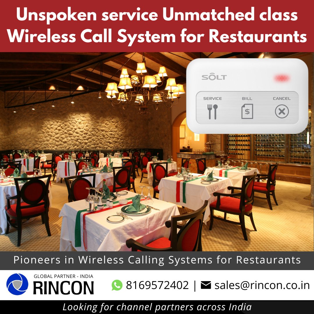 rinconindia's tweet photo. Give your restaurant the service edge.
Our Wireless Call System lets guests request service discreetly, while staff get real-time alerts. Classy, smooth, and efficient.
#WirelessCallSystem #RestaurantTech #SmartDining #LuxuryRestaurants #FNBService #HospitalityTech #HotelOwners https://t.co/X9mCpj6uUn