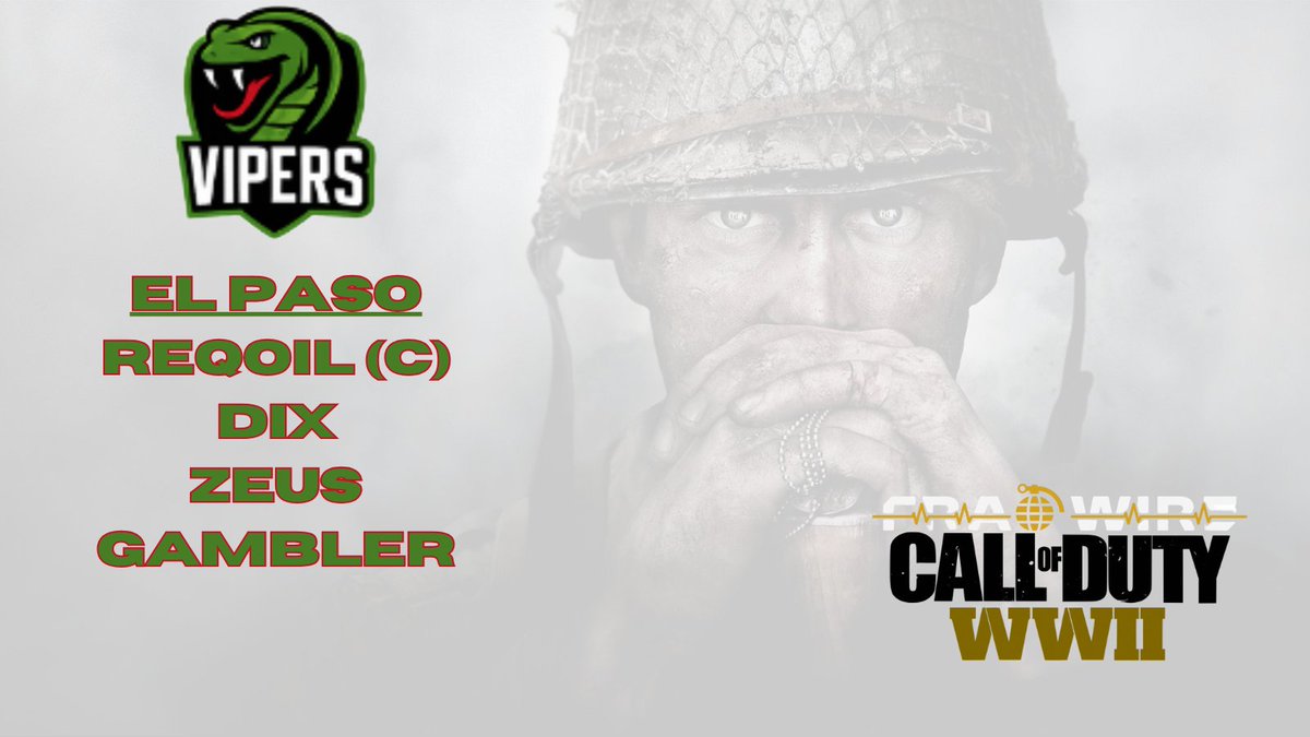 El Paso Vipers

@ReqoilDMDL (C)
<a href="/Dix_cod/">Dix</a>
<a href="/ItssZeus/">Zeus</a> 
<a href="/MU_Gambler/">Gambler</a>