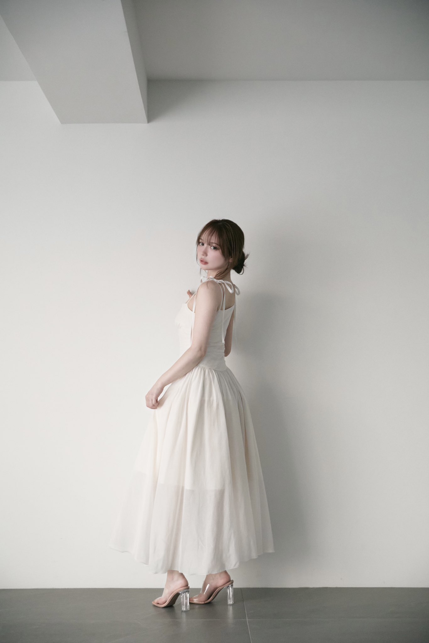 Andmary Wendy seethrough flare dress