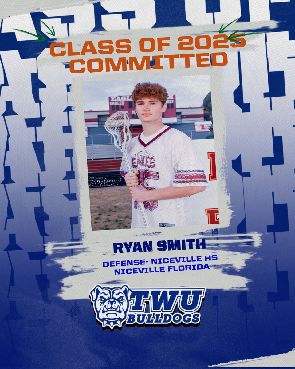 TWULax is thrilled to announce D/LSM Ryan Smith of Niceville FL as the 9th commit of our 2025 class Ryan's a team Captain and was named 1st Team All Panhandle Ryan led his team to the Fl HS Playoffs while logging 25 TAs and 68 GBs in 18 gms #whosnext #TWUlax #Laxdawgs #TWUstrong