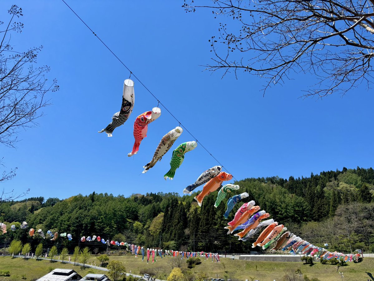 cityhokuto's tweet image. ／
北杜いいとこ
＼

高根町にある「道の駅 南きよさと」では、
今年も大空を泳ぐ鯉のぼりが
人々の目を楽しませてくれています🎏

#山梨 #北杜 #北杜いいとこ #こいのぼり #YM