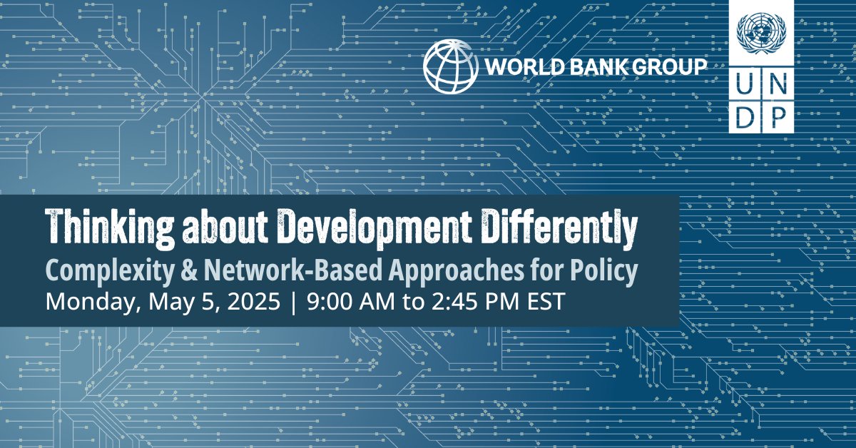 World Bank Poverty (@wbg_poverty) on Twitter photo Join <a href="/cesifoti/">César A. Hidalgo</a> <a href="/LFLopezCalva/">Luis Felipe López-Calva</a> <a href="/almudenaf/">Almudena Fernandez</a> and other experts on May 5 to learn how complexity science and network-based methods can help policymakers better understand patterns of growth, poverty, and resilience. wrld.bg/vIuB50VJUeB Join <a href="/cesifoti/">César A. Hidalgo</a> <a href="/LFLopezCalva/">Luis Felipe López-Calva</a> <a href="/almudenaf/">Almudena Fernandez</a> and other experts on May 5 to learn how complexity science and network-based methods can help policymakers better understand patterns of growth, poverty, and resilience. wrld.bg/vIuB50VJUeB