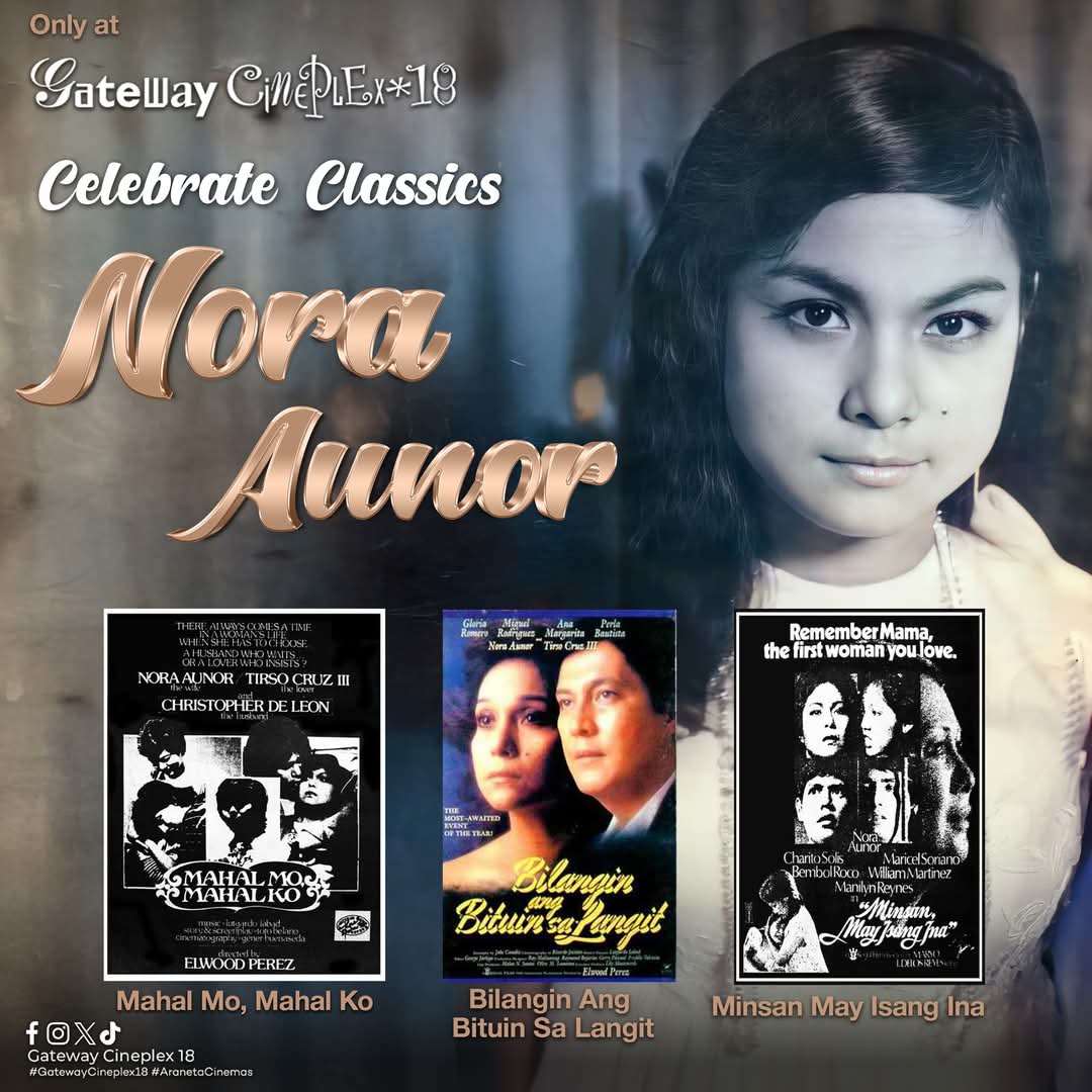 A new batch of Nora Aunor-starring films will be shown at Gateway Cineplex starting today! 🥳

You may check the schedule and buy tickets through gatewaycineplex18.com
