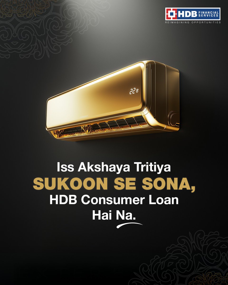 Na garmi ki tension, na budget ka load, HDB Durable Loan kare sab kuch gold

#AkshayaTritiya #SukoonSeSona #GoldenComfort #HDBFinance #ConsumerDurableLoan #SmartBuying #EasyEMI #FestiveFinance #EMIParSona #GoldWaliFeeling #AkshayaTritiya2025