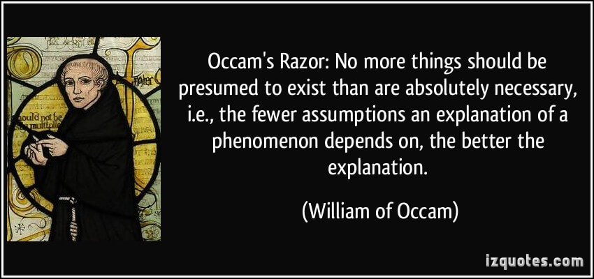 The math model, giving a probability of Mars being sterile: Psc = ( 1- Pln)^( n+1) indicates Pcs~0 as n, the number of cases of found organics, becomes large. The model  thus infers Occam’s Razor, another Inductive Logic tool. Rugged Life is the simplest reason for the organics.
