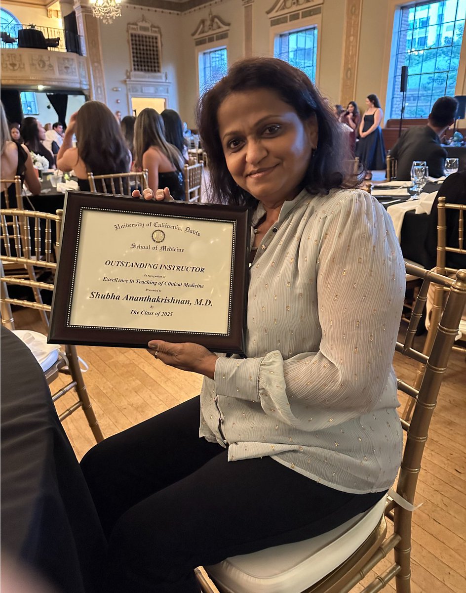 UC Davis Nephrology (@ucdnephrology) on Twitter photo We’re thrilled that Dr. <a href="/marushla/">Shubha Ananthakrishn</a>, one of our excellent #Nephrology faculty, has been awarded “Outstanding Instructor of the Year” by our med students! Her dedication to education & patient care exemplifies the best in medicine. We’re truly blessed to have her!
#MedEd We’re thrilled that Dr. <a href="/marushla/">Shubha Ananthakrishn</a>, one of our excellent #Nephrology faculty, has been awarded “Outstanding Instructor of the Year” by our med students! Her dedication to education & patient care exemplifies the best in medicine. We’re truly blessed to have her!
#MedEd