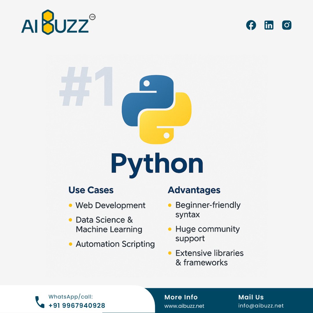 aibuzz_tech's tweet image. Top 3 Programming Languages in 2025! 🚀
Stay ahead in the tech game with the most in-demand languages this year.
Which one are you mastering? 💻🔥
Contact:- 919967940928
Visit:- aibuzz.net
Mail us:- info@aibuzz.net
#Programming2025 #CodeLife
#aibuzztechnoventures
