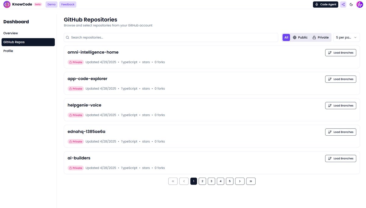 KnowCodeHQ's tweet image. Sign in with GitHub and get a complete list of all of your repos

Select between different branches in your repos in one click.

We&apos;re making it that easy to do deep dives into any of your code and apps.

#knowcode